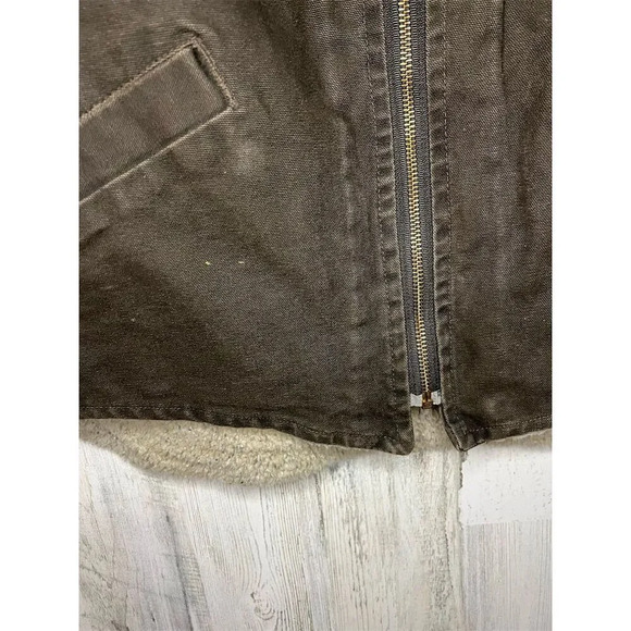 Carhartt Men's 2XL brown Sherpa Lined Canvas Vest Casual Quilted - Picture 4 of 6